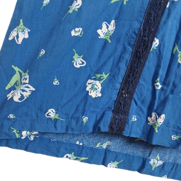 Matilda Jane Med Blue White Day Tripping Floral Swing Dress Bohemian Lace Flowy - Picture 7 of 10